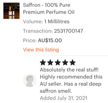Load image into Gallery viewer, Saffron Oil - 100% Pure Premium Perfume